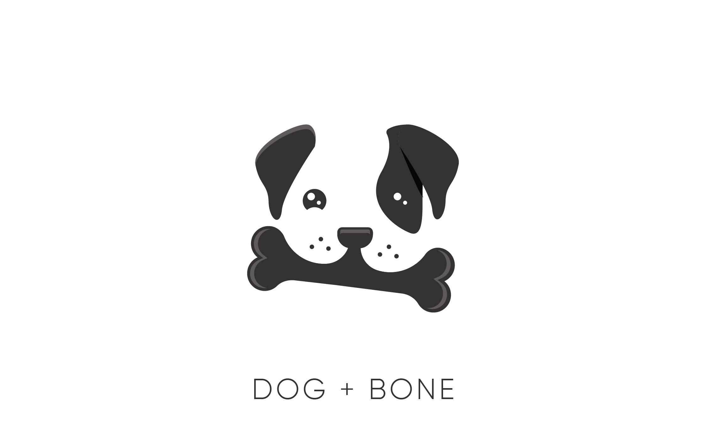 dog eating bone logo 